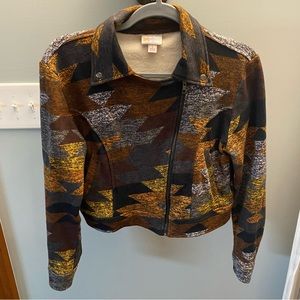 LuLaRoe Moto Jacket Presley Multicolored- SZ S